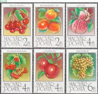 HUNGARY, 1986, Fruits, MNH (**), Sc/Mi 3006-3011/3848A-53A - Unused Stamps