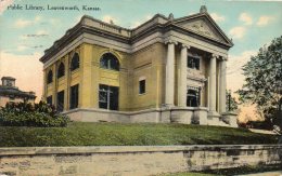 Leavenworth KS Public Library 1910 Postcard - Andere & Zonder Classificatie
