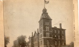Leavenworth KS Oak Street School 1910 Postcard - Andere & Zonder Classificatie