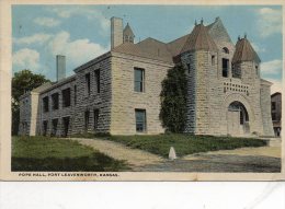 Leavenworth KS POpe Hall 1919 Postcard - Andere & Zonder Classificatie