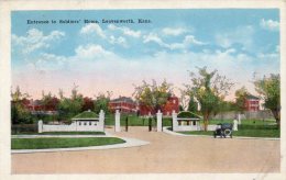 Leavenworth KS Entrance To Soldiers Home Old Postcard - Andere & Zonder Classificatie