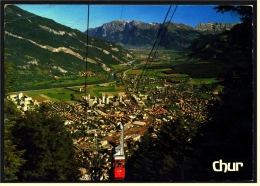 Chur  -  Luftseilbahn Brambüesch Gegen Rheintal Mit Falknis / Scesaplana  -  Ansichtskarte Ca. 1985    (1843) - Coira