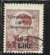 OCCUPAZIONE ITALIANA MONTENEGRO 1942 GOVERNATORATO BLACK OVERPRINTED SOPRASTAMPA NERA LIRE 3 D USED - Montenegro