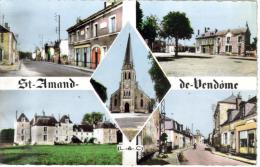 CPSM SAINT AMAND LONGPRE (Loir Et Cher) - Saint Amand De Vendome : 5 Vues - Saint Amand Longpre