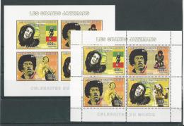 Rép. Démocratique Du Congo: 2420/ 2423 + ND** + BF 418/ 419 **  Bob Marley - Jimi Hendrix - Cantantes