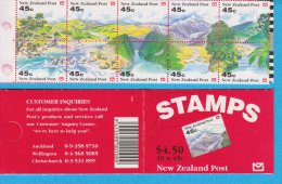 New Zealand Stamp Booklet: 1992 Scenic View Of New Zealand $4.50, NZ137027 - Markenheftchen