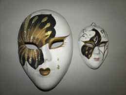 Alt302 Maschera Veneziana In Gesso Decorato, N.2 Venetian Mask, Venezia, Venice - Recordatorios