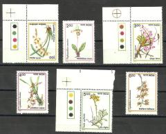 INDIA, 1991, Orchids, Set 6 V,  Three Stamps Wiyh Traffic Lights,  MNH, (**) - Ongebruikt