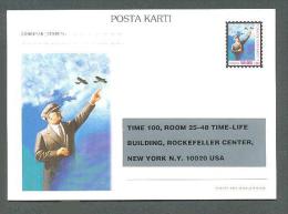 1997 TURKEY ATATURK & AIRPLANES ILLUSTRATION POSTCARD - Interi Postali