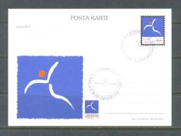 1997 TURKEY 1ST WORLD AIR GAMES LOGO - GLIDER POSTCARD - Interi Postali