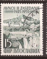 1953 X  735-37   JUGOSLAVIJA  TITO II SITZUNG AVNOJ BOSNIA CASCADE JAJCE USED - Used Stamps