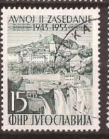 1953 X  735-37   JUGOSLAVIJA  TITO II SITZUNG AVNOJ BOSNIA CASCADE JAJCE USED - Oblitérés