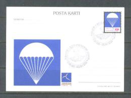 1997 TURKEY 1ST WORLD AIR GAMES PARACHUTE ILLUSTRATION - PARACHUTTING POSTCARD - Postwaardestukken