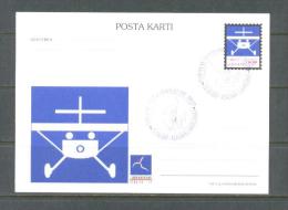 1997 TURKEY 1ST WORLD AIR GAMES GLIDER ILLUSTRATION - BALLOON POSTCARD - Postal Stationery