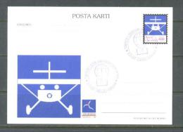 1997 TURKEY 1ST WORLD AIR GAMES GLIDER ILLUSTRATION - BALLOON POST POSTCARD - Postal Stationery