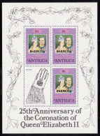 Barbuda MNH Scott #349 Sheet Of 3 Plus Label 10c Queen Elizabeth II 25th Ann Coronation - Barbuda (...-1981)