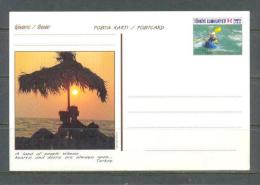 1999 TURKEY TOURISM - CANOE - SUNSET POSTCARD - Interi Postali