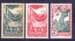 Guyane   N°110 - 201 - 202 Neufs Sans  Charniere  Le 201 Recto Jaunie A Voir - Unused Stamps