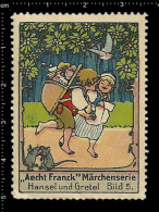 Old Original German Poster Stamp (cinderella ) Hansel And Gretel Fairy Tales Bird Squir Mous Märchen Vogel Eichhörnchen - Rongeurs