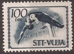 1952 X 60-65  JUGOSLAVIJA SLOVENIJA CROAZIA TRIESTE B SPORT TUFFI  Jump Into The Water MNH - Duiken