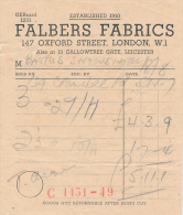 FALBERS FABRICS (1960), 147 Oxford Street, London, Londres, Grande-Bretagne - Ver. Königreich