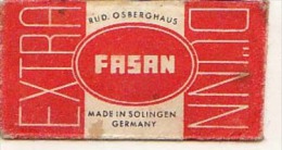 RAZOR BLADE RASIERKLINGE FASAN MADE IN SOLINGER GERMANY  Nicht Ohne Rasierer Gefüllt - Rasierklingen