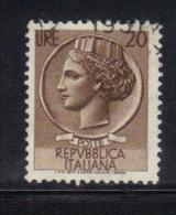 AP990 - REPUBBLICA , Turrita Il 20 Lire Con Filigrana Stelle 65° DX Used - Variedades Y Curiosidades