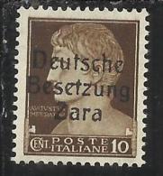 ZARA OCCUPAZIONE TEDESCA 1943 ITALY OVERPRINTED  SOPRASTAMPATO ITALIA CENTESIMI 10 MNH - Occup. Tedesca: Zara