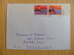 SUIZA SUISSE  CARTA CIRCULADA EL  12 - 12 - 1974   DE LAUSANNE - BARCELONA    Yvert Nº 956 / 957 - U.P.U.