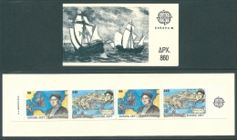 Greece 1992 Europa Cept Columbus Booklet 2-sets 2-side Perforation MNH - Libretti