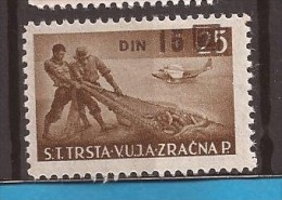 1940 X  24-30   JUGOSLAVIJA SLOVENIJA CROAZIA TRIESTE B- OVERPRINT  , Fish, AEREO   MNH - Ongebruikt