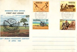 (135) Rhodesia FDC Cover - Premier Jour - 1968 - World Ploughing Contest - Farming - Otros & Sin Clasificación