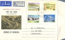 (135) Rhodesia FDC Cover - Premier Jour - 1969 - Bridges - Registered Letter - Andere & Zonder Classificatie