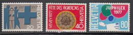 Switzerland  Scott No. 624-26  Mnh  Year 1977 - Ungebraucht