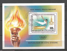 Jeux Olympiques D´été Moscou 1980 Côte D'Ivoire Bloc Oblitéré - Summer 1980: Moscow