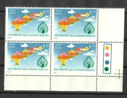 INDIA, 1991, India Tourism Year,  Kites ,  Block Of 4, With Traffic Lights, MNH, (**) - Neufs