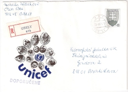 Slovakia 1997. Postal Stationery Cover,registered, GBELY Label - Cartas & Documentos
