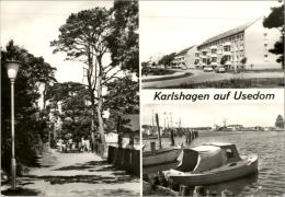 AK Usedom, Karlshagen, Straße Des Friedens, Gel, 1977 (Trabant 601,Boote) - Usedom