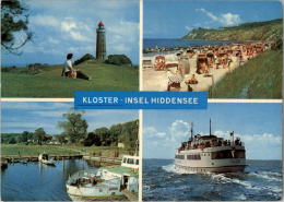 AK Hiddensee, Kloster, Strand, Hafen, MS Stralsund + Seeadler, Gel, 1971 - Hiddensee