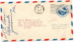 Frist Flight Jacksonville Fl To Raleigh NC 1931 Cover - 1c. 1918-1940 Brieven