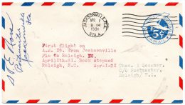 Frist Flight Jacksonville Fl To Raleigh NC 1931 Cover - 1c. 1918-1940 Storia Postale