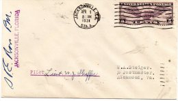 Jacksonville Fl To Richmond VA 1931 Air Mail Cover - 1c. 1918-1940 Brieven