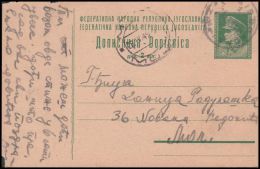 Yugoslavia 1949, Postal Stationery PanÄevo To Mol - Cartas & Documentos