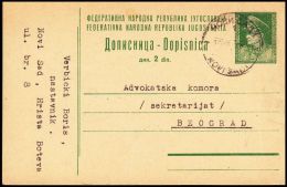 Yugoslavia 1949, Postal Stationery Novi Sad To Beograd - Lettres & Documents