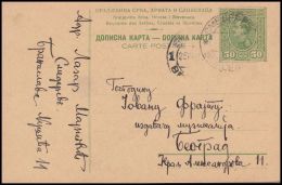 Yugoslavia 1927, Postal Stationery Smederevo To Beograd - Brieven En Documenten