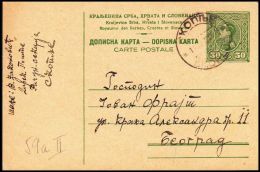 Yugoslavia 1926, Postal Stationery Skopje To Beograd - Brieven En Documenten