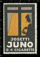 Old Original German Poster Stamp(advertising Cinderella, Reklamemarke) Josetti Cigarette JUNO - Tobacco Zigarette Shadow - Tabaco