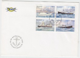 X0024 - ISLANDE ICELAND Yv N°789/92 FDC BATEAUX - FDC