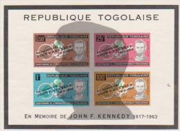 Togo Scott # C41 John F. Kennedy Overprinted  Souvenir Sheet  With Silhouette MNHNG Catalogue $25.00 - Kennedy (John F.)