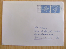 SUISSE -  SUIZA  -  CARTA CIRCULADA DE BASEL A BARCELONA  ? -?- ? Yvert  Nº 643 B - Tete Beche